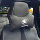 Buy Headrest pillow with Skoda logo Eco-leather 3D Colored logo Black-Brawn edging 1 pc 91584 Pillows for the headrest - under the neck - 1 photos from 4