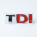 Купити Емблема - напис "TDI" (червона) метал скотч 3М 82х26 мм (Польща) 22068 Емблема напис на іномарки - 1 фото из 2
