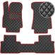 Купить Коврики в салон для Audi E-tron quattro SUV 2018- Экокожа Черные-Красный кант 3 шт (Rombus) 68529 Коврики для Audi - 1 фото из 12