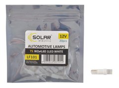 Купить Светодиод 12V Т5 Белый LED 1 Solar LF101_P 20шт 26212 Светодиоды - T5 ( W1,2W ) ( W2.0 x 4.6d ) Семечка