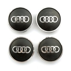 Купить Колпачки на литые диски Audi 60 x 55 мм объемный логотип Черные 4 шт 23013 Колпачки на титаны