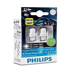 Купити Світлодіод 12V Т10 Білий Ultinon Philips 127994000KX2 4000K+50Lm 2шт 25782 Світлодіоди - Philips, NARVA