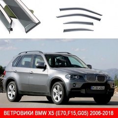 Купить Дефлекторы окон ветровики Benke для BMW X5 (E70 F15 G05) 2006-2018 Хром Молдинг Из Нержавеющей Стали 3D 33473 Дефлекторы окон Bmw