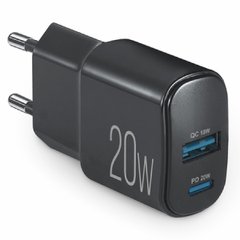 Купити Мережевий зарядний пристрій Brevia ePower PD20W USB-C+USB-A чорний 45020CAB 81205 Мережевий зарядний пристрій