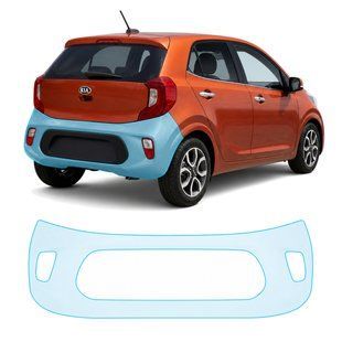 Купить Антигравийная защитная бронепленка по лекалам для Kia Picanto JA 2017-2019 - задний бампер 105627 Модельные лекала защитных пленок для Kia