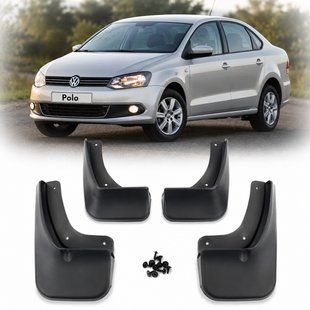 Купити Бризковики Volkswagen Polo V 2009-2017 Седан Модельні комплект 4 шт (OEM: 6R0 075 111 6R0075111 6RU 075 101 6RU 075 101 A) 110377 Бризговики Volkswagen