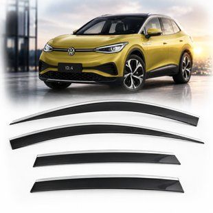 Купити Дефлектори вікон вітровики Benke для Volkswagen ID.4 2020- Хром Молдинг З Нержавіючої Сталі 3D 62308 Дефлектори вікон Volkswagen