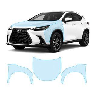 Купить Антигравийная защитная бронепленка по лекалам для Lexus NX AZ20 2021- капот и передние крылья 106303 Модельные лекала защитных пленок для Lexus