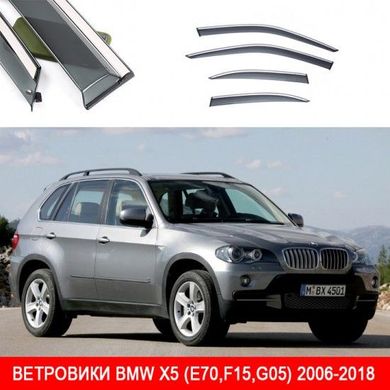 Купити Дефлектори вікон вітровики Benke для BMW X5 (E70 F15 G05) 2006-2018 Хром Молдинг Із Нержавіючої Сталі 3D 33473 Дефлектори вікон Bmw