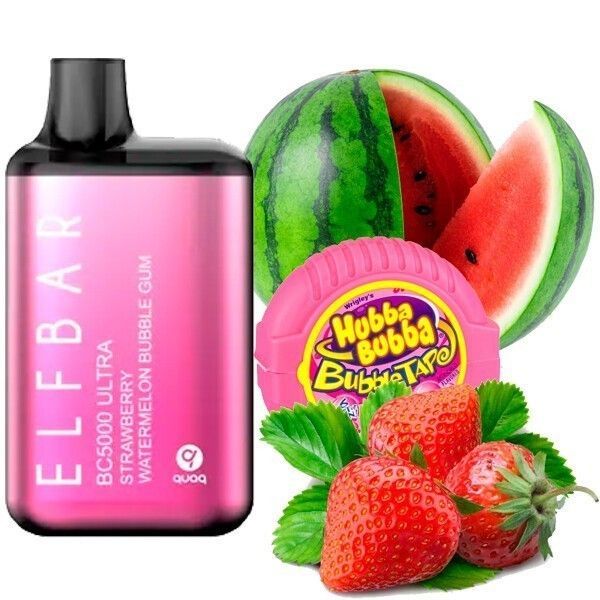 Watermelon bubble gum. Elf Bar 2000 Strawberry Watermelon. Elf Bar bc5000 Ultra. Жвачка Арбуз и клубника. Одноразка Watermelon Bubble Gum.