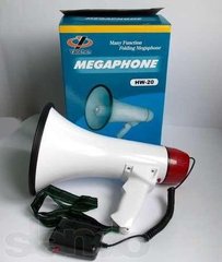 Купить Мегафон 30W HW-20B с функцией записи-20сек / выносной микрофон/Радиус звука-500м 40429 Сирены с блоком - микрофон - пульт