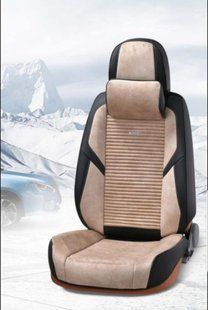 Buy Car seat covers universal black and beige FULL 5D eco-leather suede 8304 Seat shirts closed