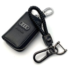 Купити Набір автолюбителя №5 для Audi / Брелок з карабіном і гаманець для автоключів з логотипом / тиснений шкіра 38649 Подарункові набори для автомобіліста