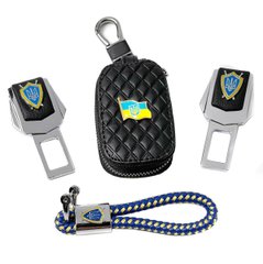 Купити Набор автомобилиста Patriot Заглушки ремня безопасности с логотипом / Брелок и чехол для ключей Ромб 62683 Подарункові набори для автомобіліста