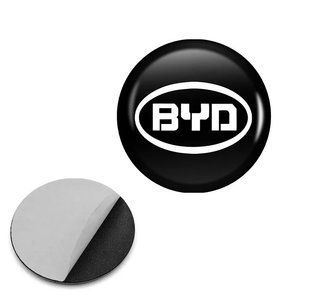 Купити Наклейка з логотипом BYD для авто і ключів d=13мм Пвх-пластик об'ємна 90563 Наклейки на автомобіль