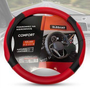 Купить Чехол руля Elegant M 37-39 см Кожа Черно-Красный (EL105 666) 44648 Чехлы Руля Кожаные