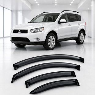 Купить Дефлекторы окон ветровики для Mitsubishi Outlander XL 2007 Скотч 3M (WND256885) Acrylic 4 шт 110770 Дефлекторы окон Mitsubishi
