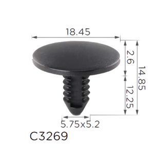 Buy Clip for interior trim, roof, hood Bmw, Citroen, Peugeot (52208133466, 52-20-8-133-466) (C3269) 74180 Nail type fastener