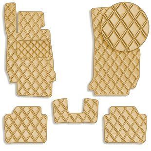 Buy Eco-leather floor mats for BMW 3 (F30 / F31) 2011-2019 with heel pad Beige 5 pcs (Rombus) 80499 Floor mats for Bmw