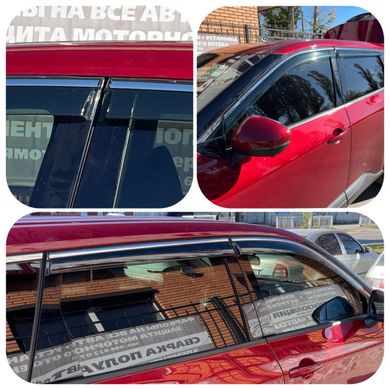 Купити Дефлектори вікон вітровики Benke для Nissan X-Trail 2021- Хром Молдинг Із Нержавіючої Сталі 3D 56075 Дефлектори вікон Toyota