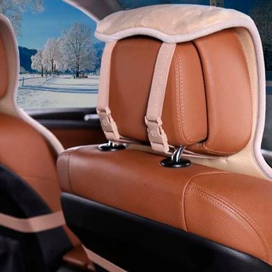 Купити Накидка на передні сидіння Шиншила Чорні 1 шт 65912 Накидки для сидінь Premium (Алькантара)