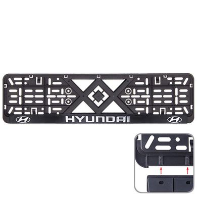 Купити Рамка номера Hyundai 3D напис Хромований Пластик гнучкий морозостійкий 39684 Рамка номера - Модельні написи