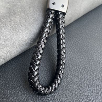 Купити Шкіряний плетений брелок Mitsubishi для авто ключів з карабіном 63428 Брелоки для автоключів