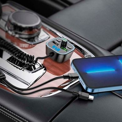 Купить Автомобильный FM модулятор (трансмиттер) Borofone Eminency USB QC3.0 Type-C- Lighting USB Дисплей (BC45) 66269 FM Трансмиттеры (Модуляторы)