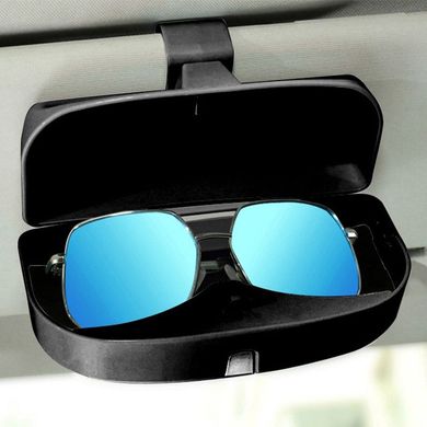 Купити Футляр під окуляри в авто 16,5x4x4.5 см магніт всередині / відкривається при натисканні згори Чорний 31669 Підставки під окуляри Попільниці Підстаканники Блокнот