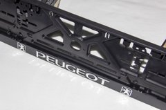 Купить Рамка номера Peugeot книжка обьемные 3D буквы Черная 1 шт 32022 Рамка номера - Модельные  надписи