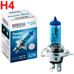 Купить Автолампа галогенная Brevia Power Blue H4 12V 60/55W 4200K 1 шт (12040PBC) 38215 Галогеновые лампы Brevia