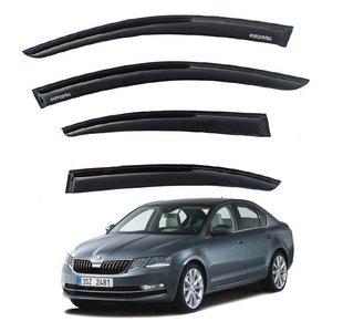 Купить Дефлекторы окон ветровики Skoda Octavia A7 Лифбэк 2013- Скотч 3M Voron Glass 41103 Дефлекторы окон Skoda