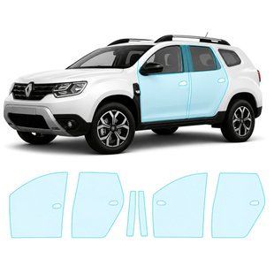 Купить Антигравийная защитная бронепленка по лекалам для Renault Duster II 2017-2020 - зоны дверей и стойки окон 108505 Модельные лекала защитных пленок для Renault