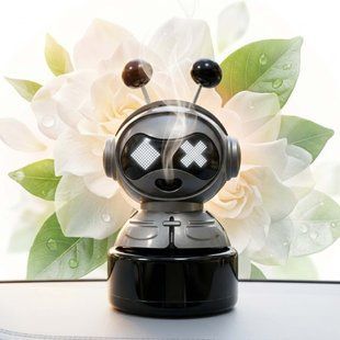 Купить Ароматизатор автомобильный умный Жучек Робот на панель LED анимация и эффектом пара Gardenia 50 мл Серый 101114 Ароматизаторы Игрушки