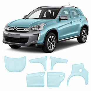 Купити Антигравійна захисна бронеплівка за лекалами для Citroen C4 Aircross I 2012-2017 - повний кузов 103905 Модельні лекала захисних плівок для Citroen