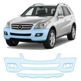 Buy Pre-cut paint protection film for Mercedes-Benz M-Class W164 2005-2008 - front bumper 107106 Model-specific paint protection film patterns for Mercedes-Benz