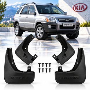 Купить Брызговики для Kia Sportage (JE / KM) 2004-2010 Модельные Комплект 4 шт (OEM: 86831-1F010, 86832-1F010, 86841-1F010, 86842-1F010) 110974 Брызговики Kia
