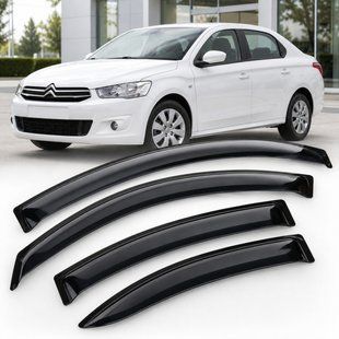 Купить Дефлекторы окон ветровики для Citroen C-Elysee/Peugeot 301 Sd 2012 Скотч 3M (AMC41912) Acrylic 4 шт 110521 Дефлекторы окон Citro&euml;n