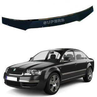 Купити Дефлектор капоту мухобійка Skoda SuperB 2001-2008 Євро кріплення Voron Glass 84763 Дефлектори капота Skoda