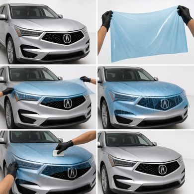 Купити Антигравійна захисна бронеплівка за лекалами для Acura RDX TC1 2019-2021 - передня частина авто (капот бампер крила)) 102932 Модельні лекала захисних плівок для Acura