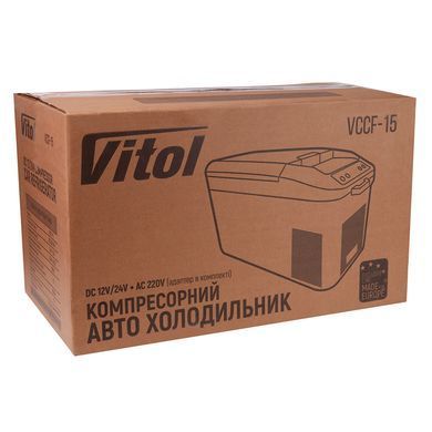 Купити Холодильник автомобільний компресорний на 15 літрів 12/24V 220V DC/AC (VCCF-15) 102771 Автохолодильники