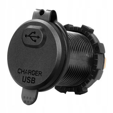 Купить Гнездо Прикуривателя под 1 USB Вольтметр DC 12-24V 5V подсветка с резьбой P10 Red QC 3.0 (Выключатель) 91460 Разветвители прикуривателя