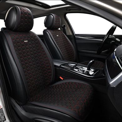 Купить Накидки для сидений Beltex Monte Carlo комплект Алькантара Черные - Красная нить 40482 Накидки для сидений Premium (Алькантара)