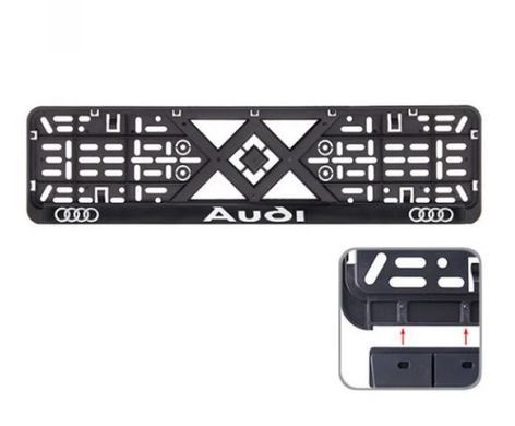 Buy Number plate frame for Audi 3D chrome lettering / Flexible frost-resistant polypropylene 31945 Number frame - Model inscriptions