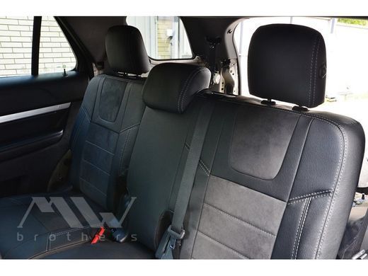 Buy MW Brothers seat covers for Ford Explorer V 2010+ Leather Style series (grey stitching) 59191 MW Brothers model covers
