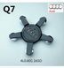 Buy Caps for alloy wheels Audi Q7 150 x 67 mm Five-pointed volumetric logo Black (4L0601165) 1 pc 91356 Titanium caps - 3 photos from 5
