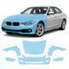 Купить Антигравийная защитная бронепленка по лекалам для BMW 3 Series F30 facelift 2015-2019 - передняя часть авто (капот бампер фары крылья) 102054 Модельные лекала защитных пленок для Bmw