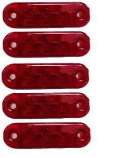 Buy LED rectangular size 65x20 mm / 12/24V / 3 diodes / Red 1 pc (MR 52) 8306 Side lights
