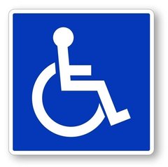 Купить Наклейка Предупредительная Инвалид за рулем ( Белая с Синим ) 14 x 14 мм 1 шт 67341 Наклейки на автомобиль