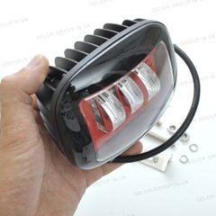 Купити Світлодіодна додаткова LED фара Квадратна 120х100х60 mm / Ближнє світло з ДХО / 45W / 15Wх3 / 10-30V / 1 8552 Додаткові LЕD фари